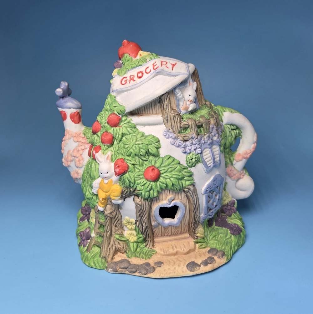 Vintage Easter Jubilee Whimsical Porcelain Grocery Bunny House